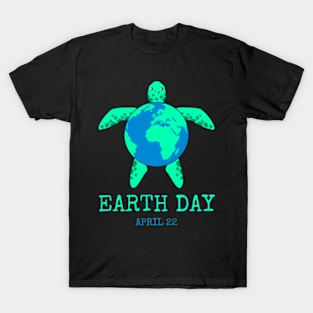 Earth Day 2024 Restore Earth Sea Turtle Art Save the Planet T-Shirt